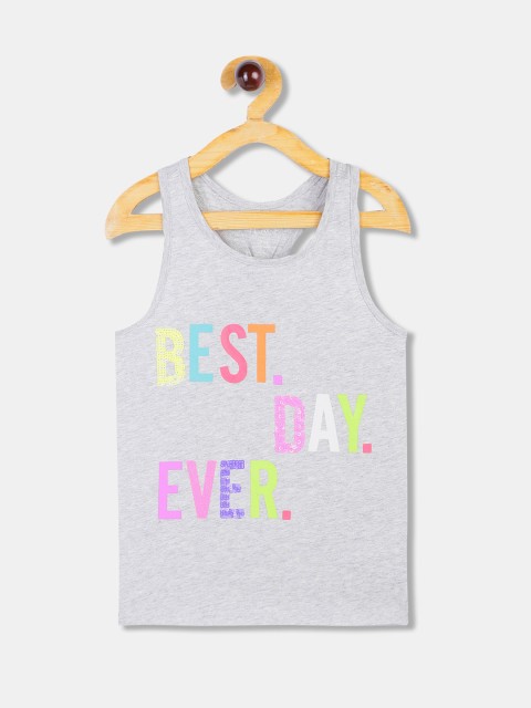 

The Childrens Place Girls Grey Printed Tank Top