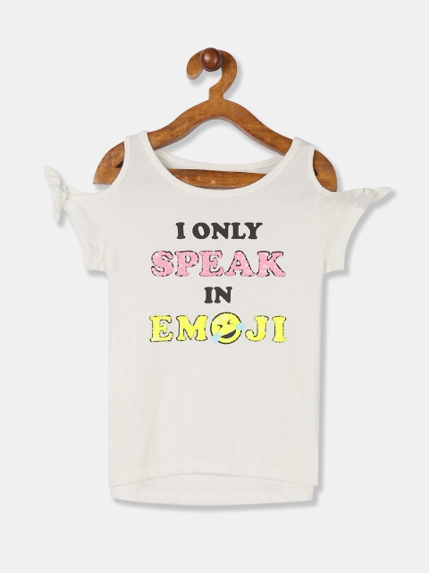 

The Childrens Place Girls White Printed Top
