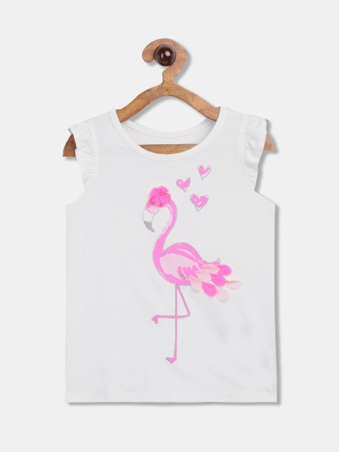 

The Childrens Place Girls White Printed Top