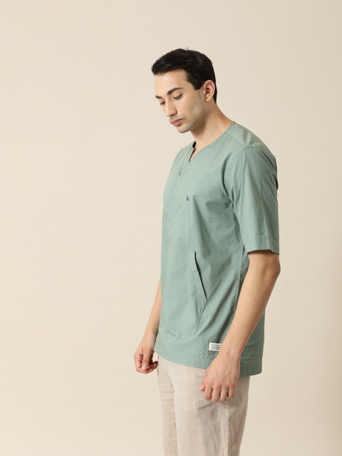 

Mr Bowerbird Men Sea Green Regular Fit Solid Casual Shirt