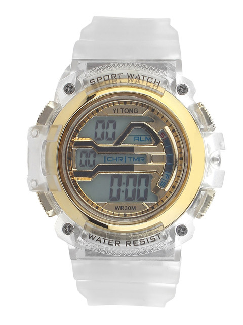 

FLUID Women Gold-Toned & White Digital Watch FLW-Sport Digital-B-GD