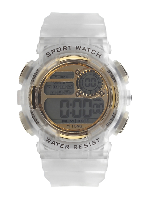 

FLUID Women Gold-Toned & White Digital Watch FLW-Sport Digital-D-GD