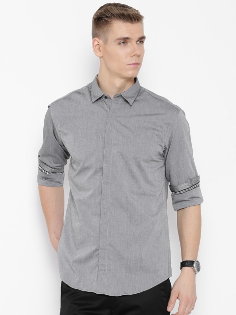

V Dot by Van Heusen Grey Slim Casual Shirt