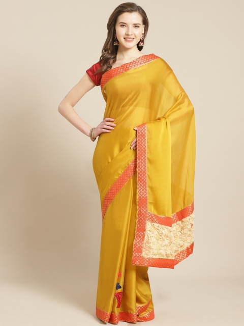 

Kalista Mustard Yellow Solid Saree