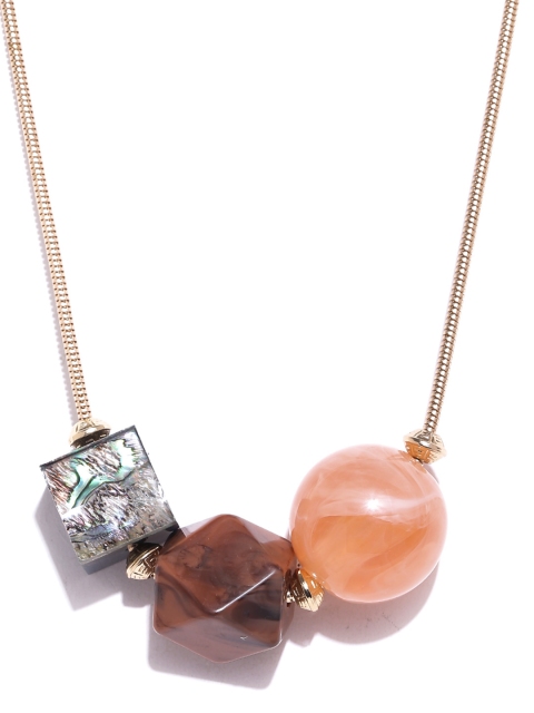 

Blueberry Gold-Toned & Brown Beaded Princess Necklace
