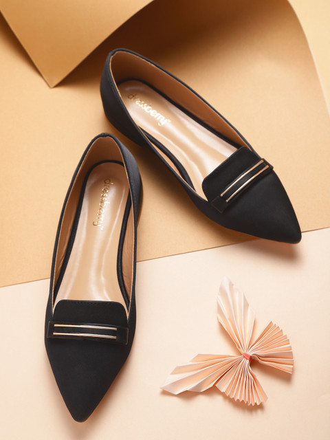 

DressBerry Women Black Solid Ballerinas