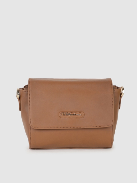 

BELLADAMA Tan Brown Structured Alison Sling Bag