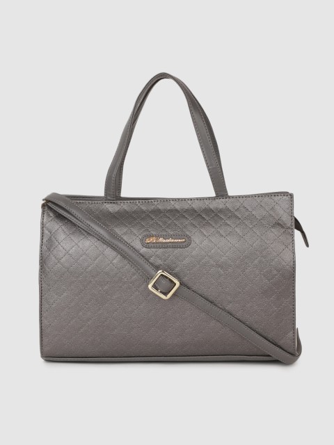 

BELLADAMA Women Grey Textured Structured Handheld Bag
