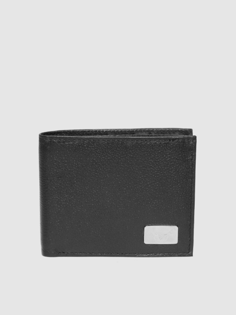 

Hidelink Men Black Solid Two Fold Wallet