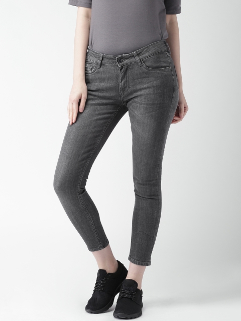 

Mast & Harbour Women Charcoal Grey Skinny Fit Stretchable Jeans