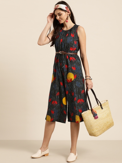 

Sangria Women Black & Red Pure Cotton Printed Jumpsuit