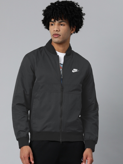 

Nike Men Black NSW SPE Woven Solid Bomber Jacket