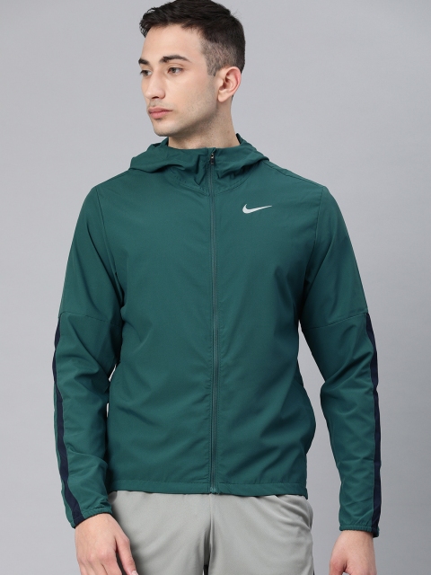 

Nike Men Green Solid Sporty Jacket