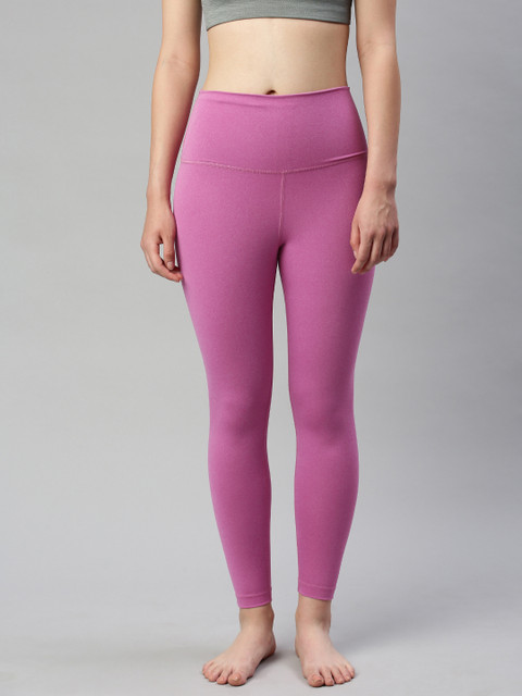 

Nike Women Pink Solid High Waist Yoga Tights