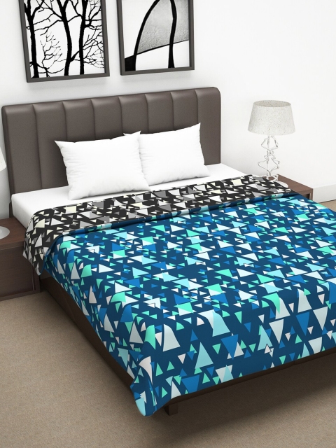 

Divine Casa Blue & Black Geometric Printed Mild Winter 110 GSM Double Bed Dohar