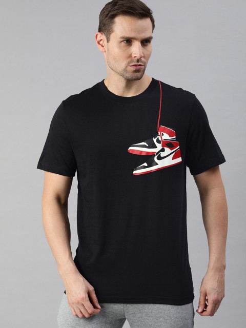 

Nike Men Black Printed Round Neck T-shirt