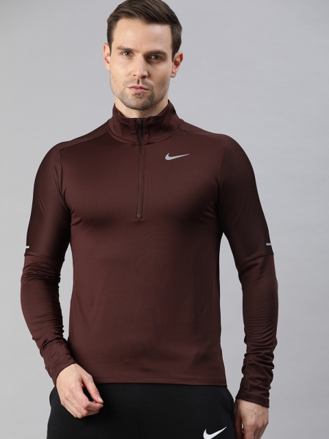 

Nike Men Brown Solid High Neck T-shirt