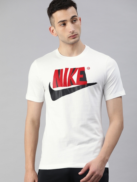 

Nike Men White Printed Standard Fit NSW SS TEE 2 REVERSE Round Neck T-shirt