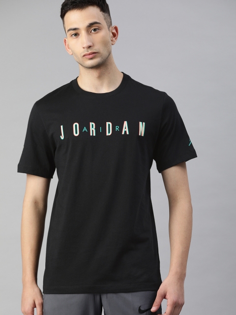 

Nike Men Black Printed M J SPRTDNA SS CREW Round Neck T-shirt