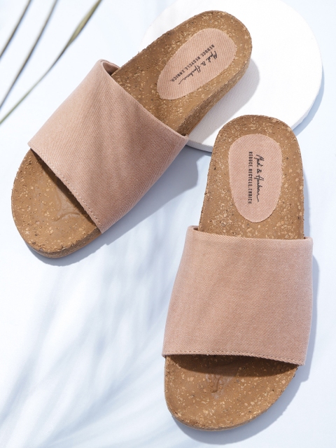 

Mast & Harbour Women Dusty Pink Bee Dyed Sustainable Open Toe Flats