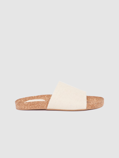 

Mast & Harbour Women Off-White Solid Sustainable Open Toe Flats