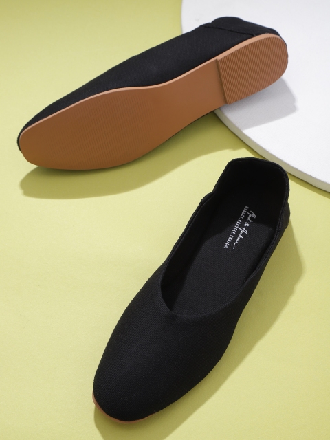 

Mast & Harbour Women Black Solid Ballerinas