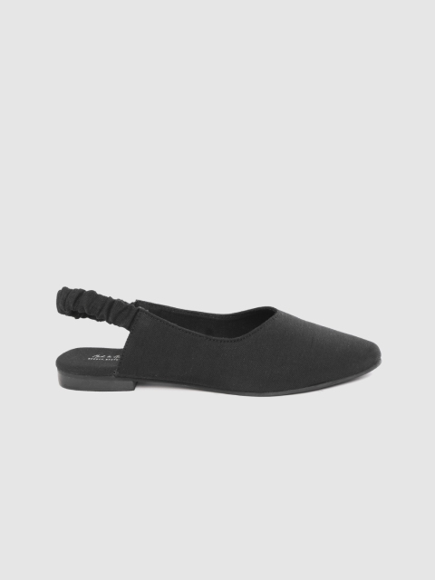 

Mast & Harbour Women Black Solid R-Elan GreenGold Sustainable Mules