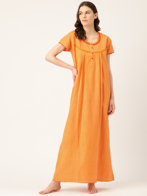 

Sweet Dreams Mustard Yellow & Red Polka Dot Print Maxi Nightdress