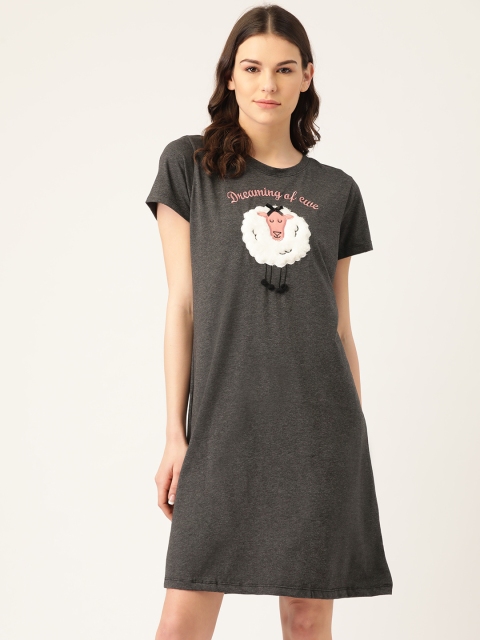 

Sweet Dreams Charcoal Grey & White Embroidered Midi Nightdress