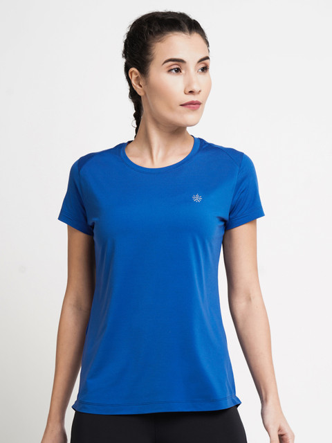 

Cultsport Women Blue Solid Round Neck T-shirt