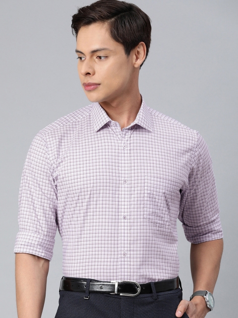 

Van Heusen Men Purple & White Regular Fit Checked Formal Shirt