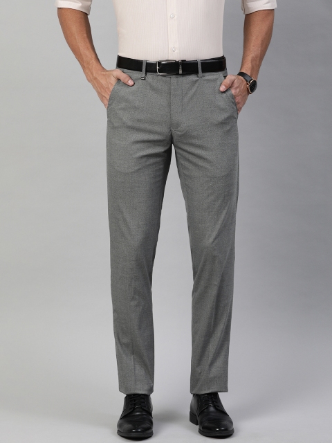 

Van Heusen Men Grey Slim Fit Solid Formal Trousers