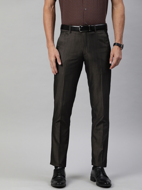 

Van Heusen Men Coffee Brown Slim Fit Solid Formal Trousers