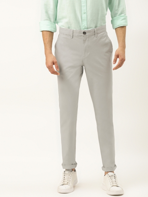 

United Colors of Benetton Men Grey Slim Fit Solid Chinos