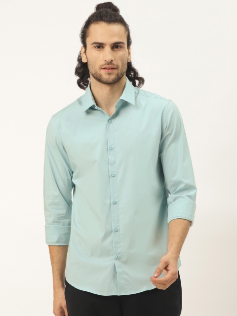 

United Colors of Benetton Men Blue Slim Fit Solid Knitted Casual Shirt