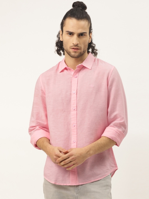 

United Colors of Benetton Men Pink Slim Fit Solid Casual Shirt