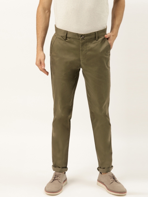 

United Colors of Benetton Men Olive Green Slim Fit Solid Chinos