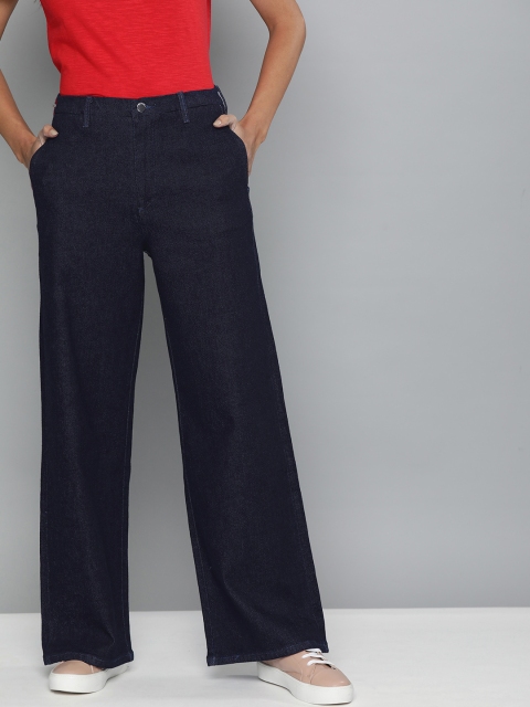 

Levis Women Blue Wide Leg Mid-Rise Clean Look Jeans