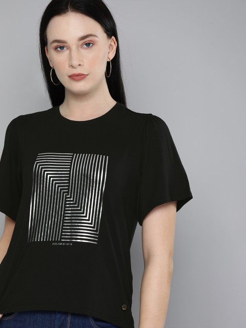 

Levis Women Black Printed Sustainable T-shirt