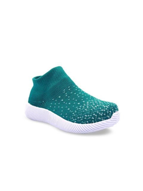 

Jazzy Juniors Girls Green Woven Design Slip-On Sneakers