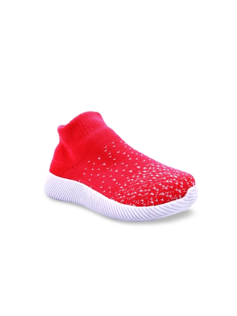 

Jazzy Juniors Girls Pink Woven Design Mid Top Slip-On Sneakers