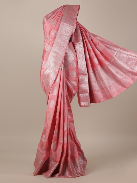 

Pothys Pink Woven Design Jute Silk Saree