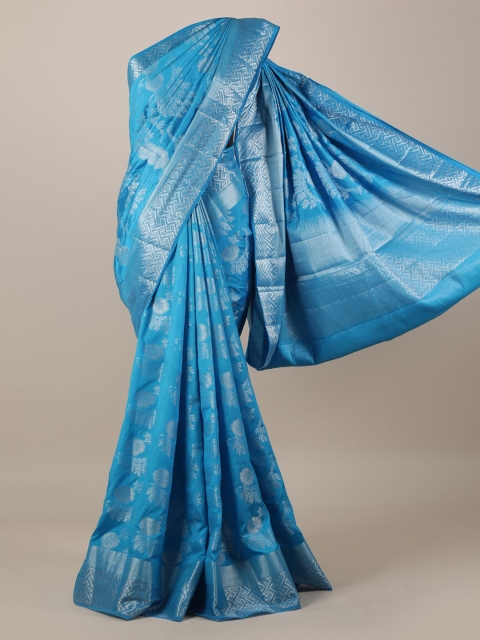 

Pothys Blue Woven Design Jute Silk Saree