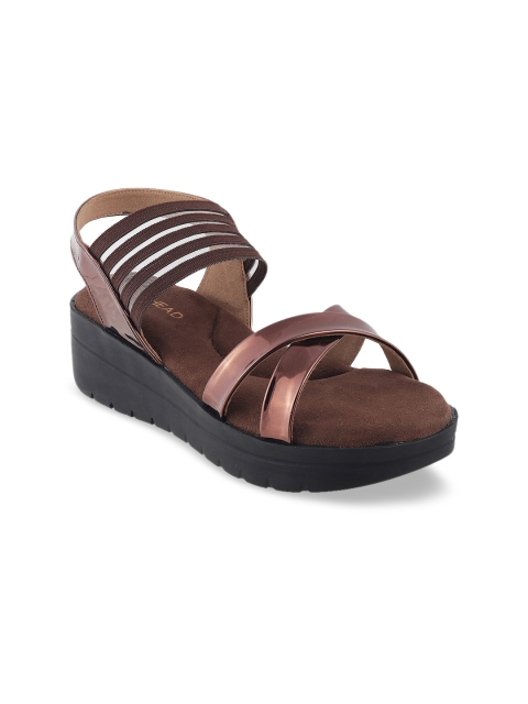 

SOLE HEAD Women Bronze-Toned Solid Flatforms