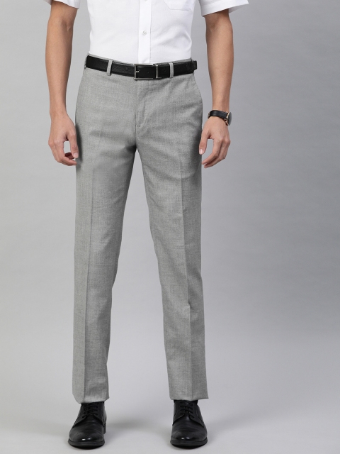 

Raymond Men Grey Slim Fit Self Striped Formal Trousers