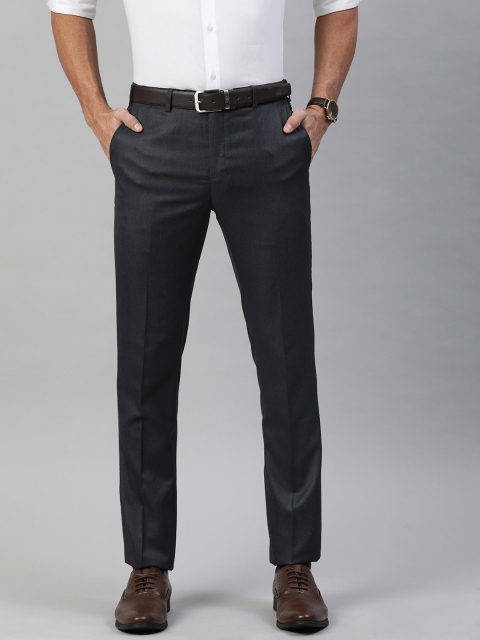 

Raymond Men Navy Blue Slim Fit Solid Formal Trousers