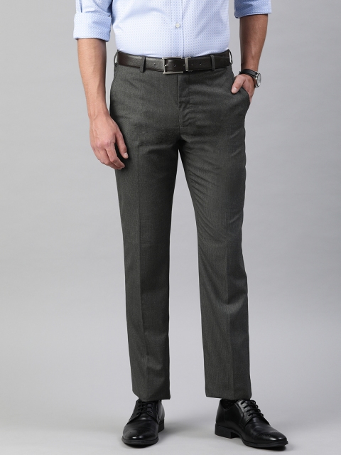 

Park Avenue Men Grey Solid Regular Fit Formal Trousers