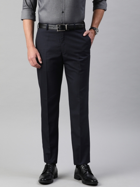 

Park Avenue Men Navy Blue Smart Fit Solid Formal Trousers