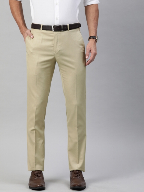 

Raymond Men Beige Slim Fit Solid Formal Trousers