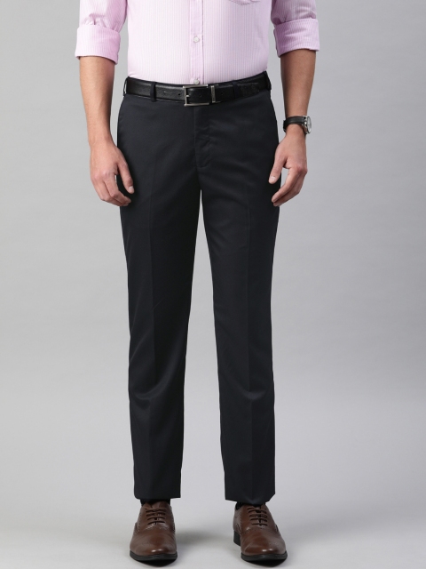 

Park Avenue Men Navy Blue Smart Fit Solid Formal Trousers